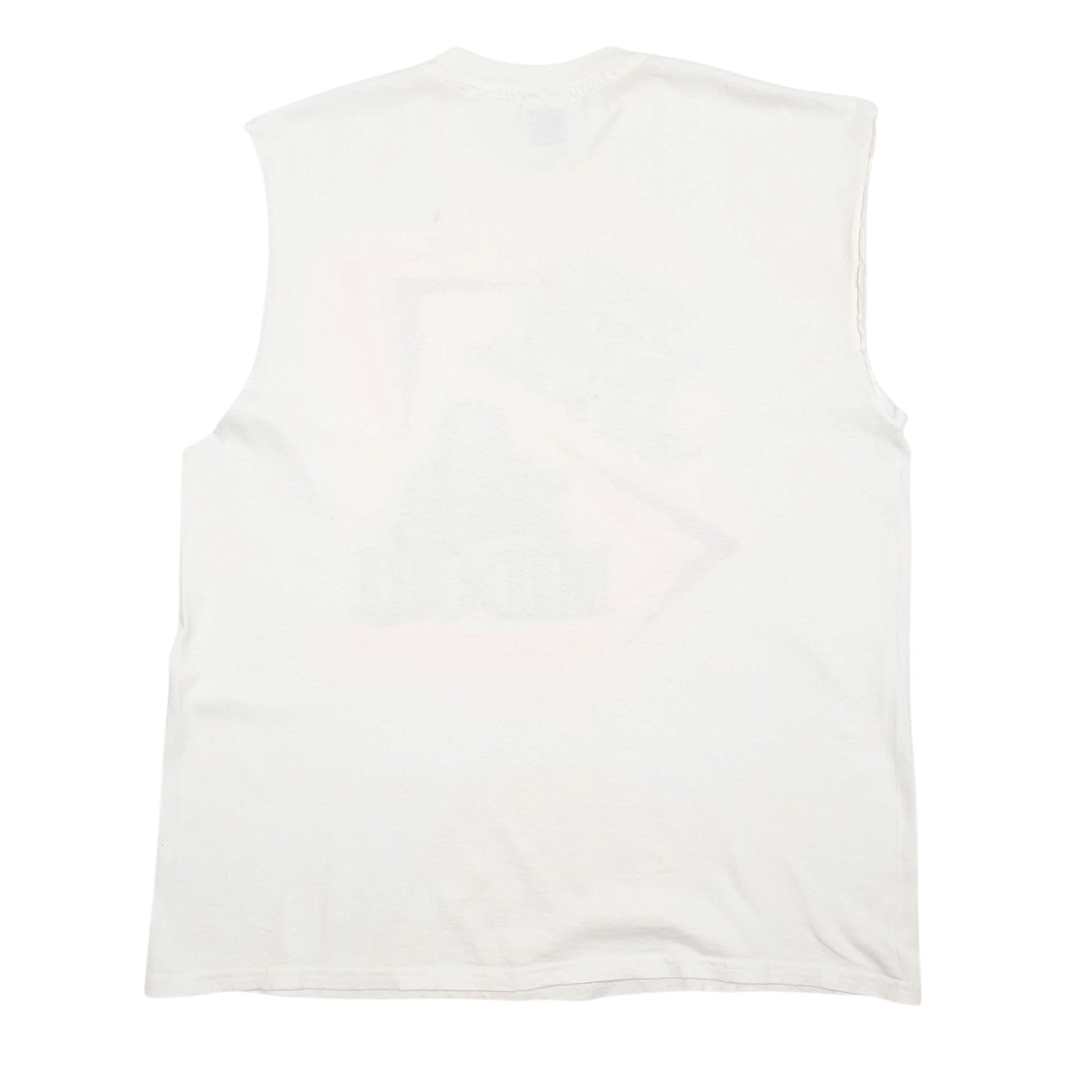 Mens White Hanes Single Stitch Vintage 90s Vest Short Sleeve T Shirt