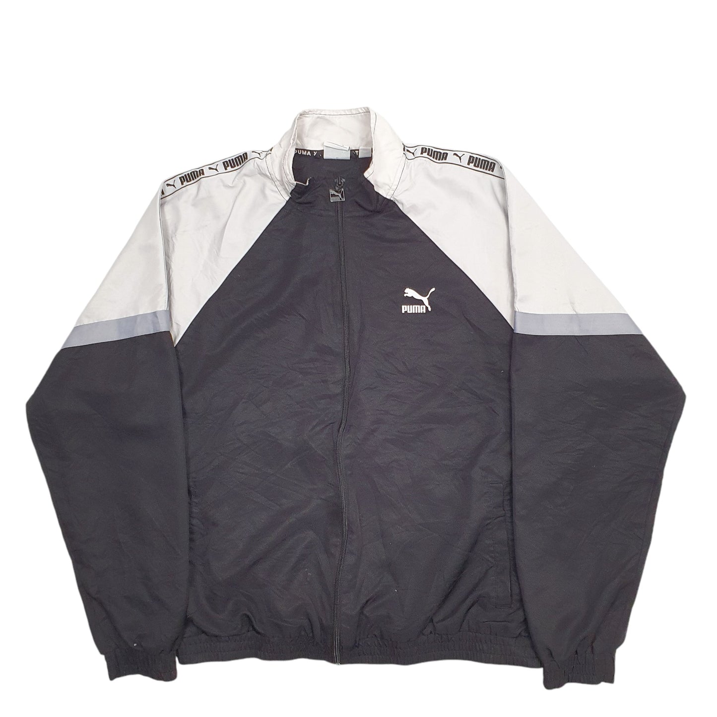 Mens Black Puma Track Top Tracksuit Full Zip Jumper