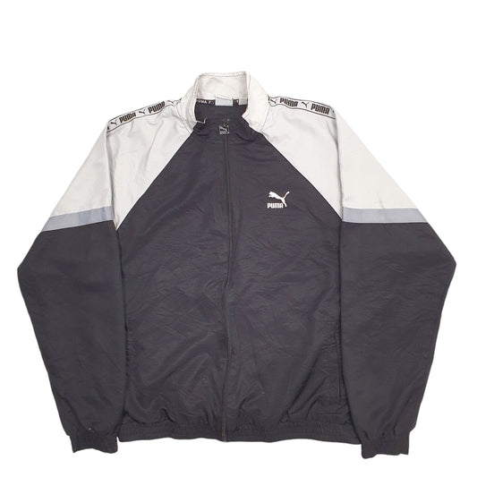 Mens Black Puma Track Top Tracksuit Full Zip Jumper