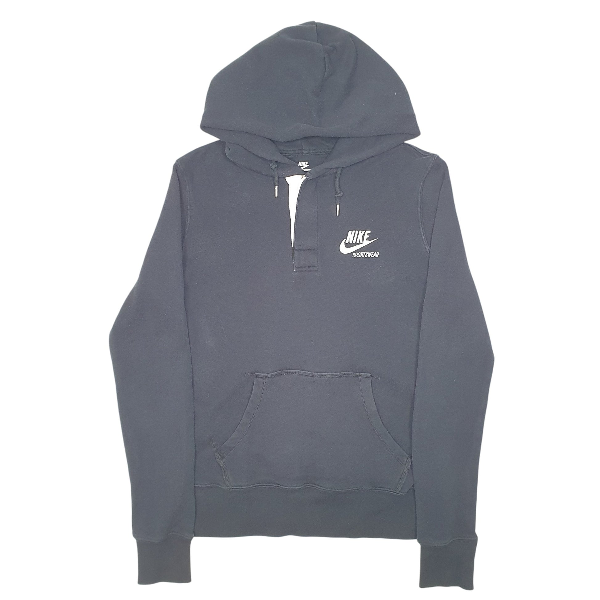 Womens Black Nike Button Sportswear Hoodie Jumper