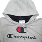 Mens Grey Champion Spellout Hoodie Jumper