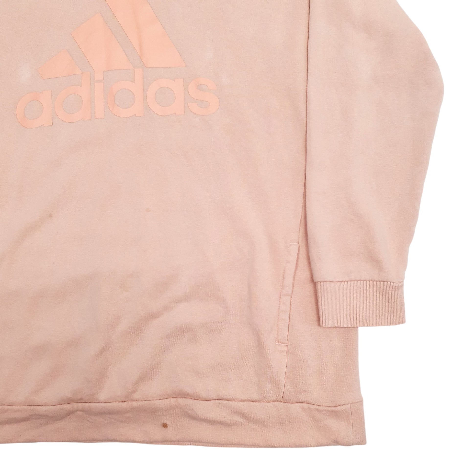 Mens Peach Adidas Spellout Hoodie Jumper