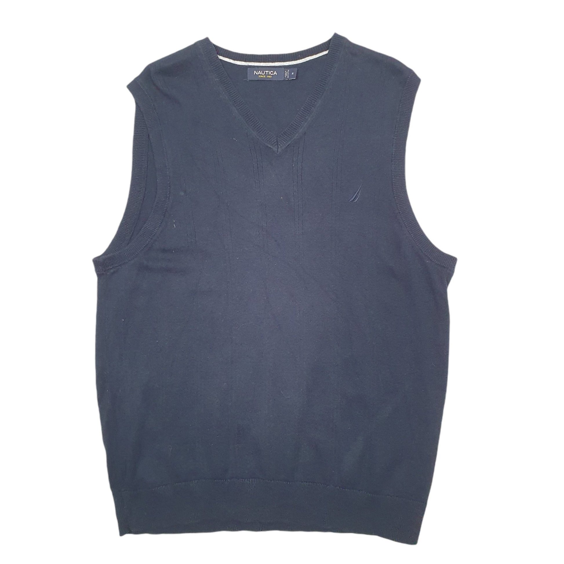 Mens Navy Nautica Knit Tank Top Jumper