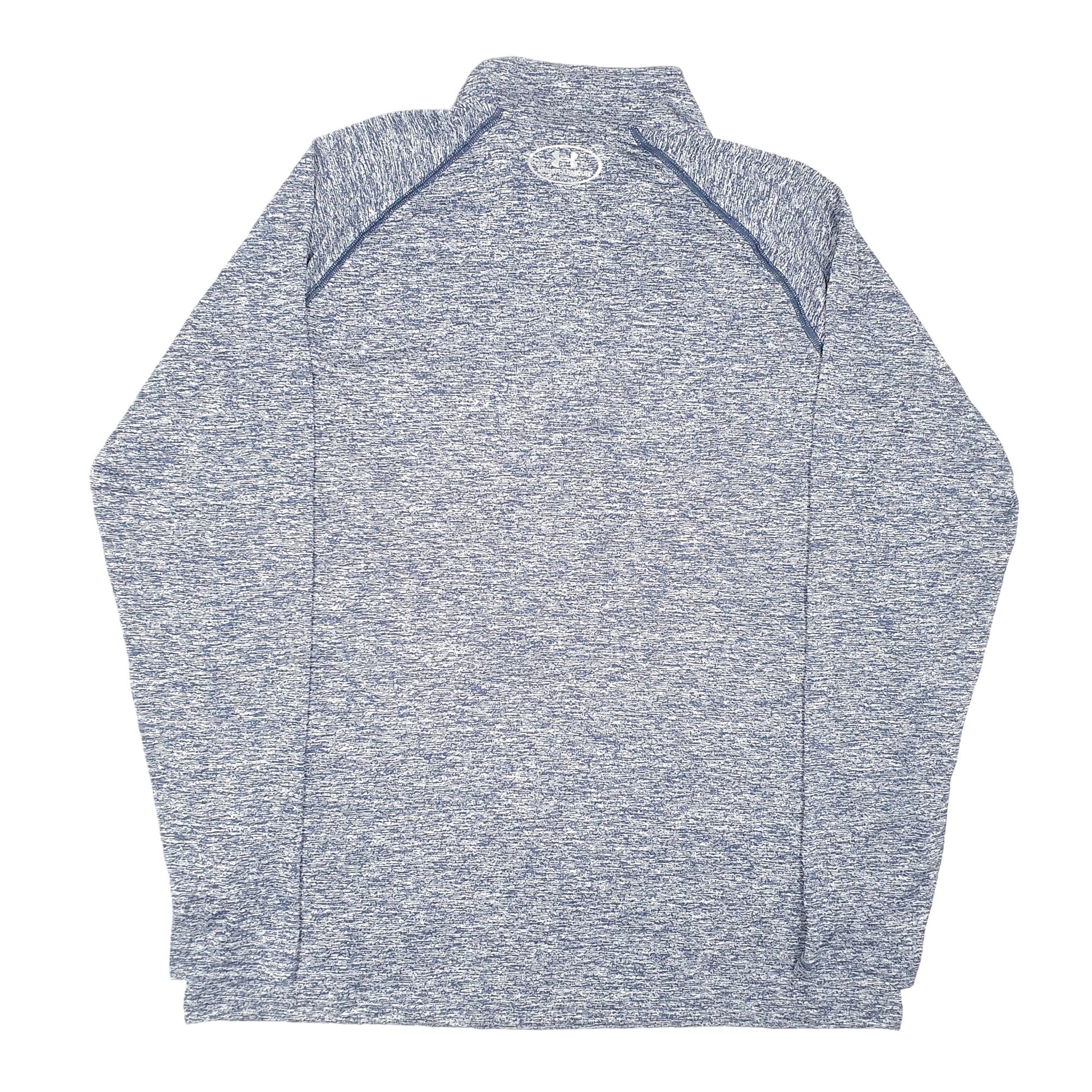 Mens Grey Under Armour Workout Gym Heatgear Quarter Zip Jumper