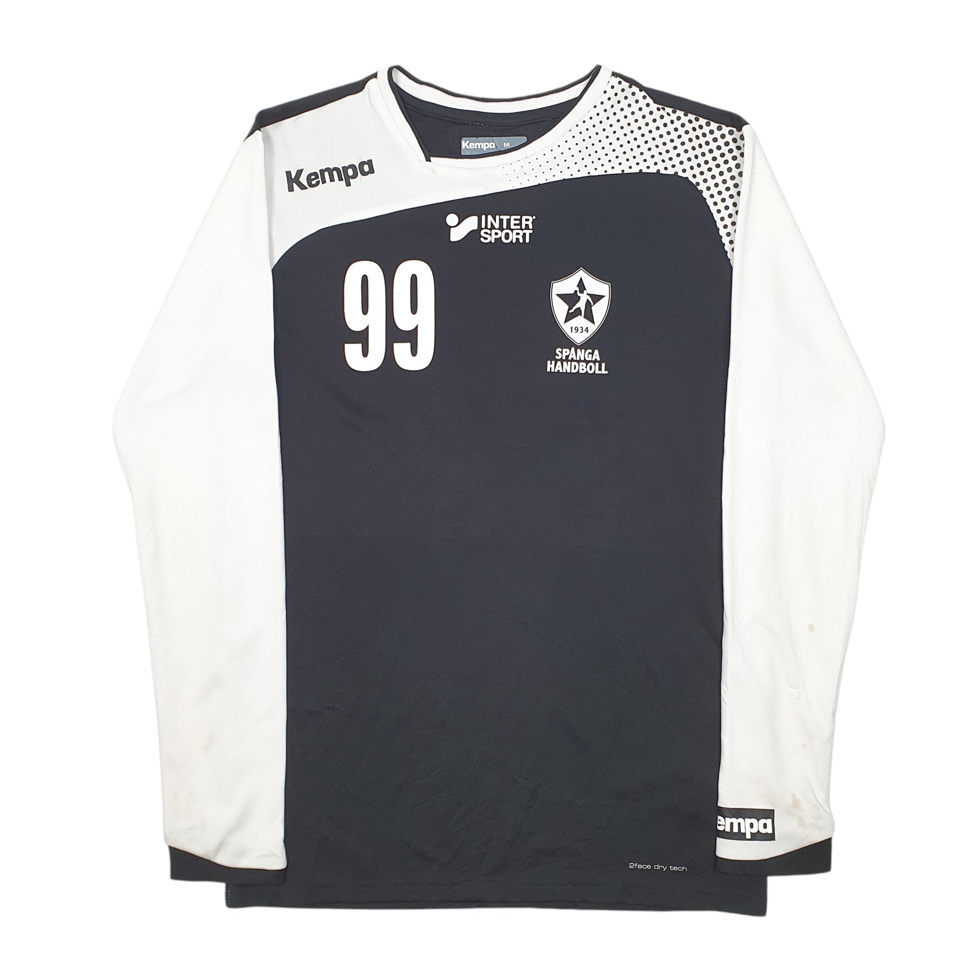 Mens Black Kempa Active Handball Long Sleeve T Shirt