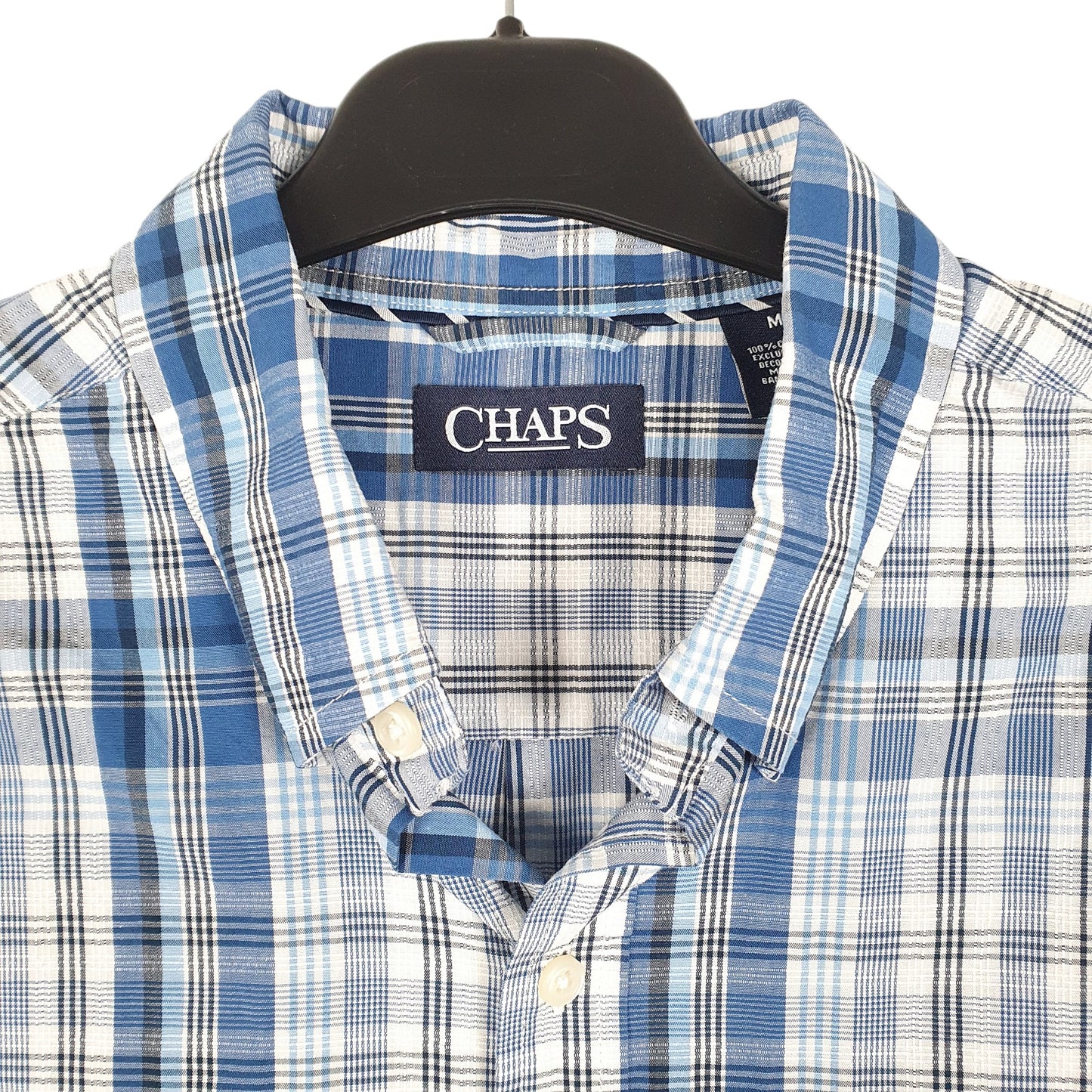 Mens Blue Chaps  Long Sleeve Shirt