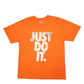 Mens Orange Nike Loose Fit Just Do It Spellout Short Sleeve T Shirt