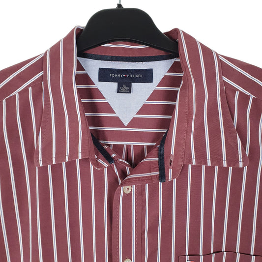 Mens Burgundy Tommy Hilfiger  Long Sleeve Shirt