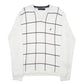 Mens White Nautica Knit Grid V neck Jumper