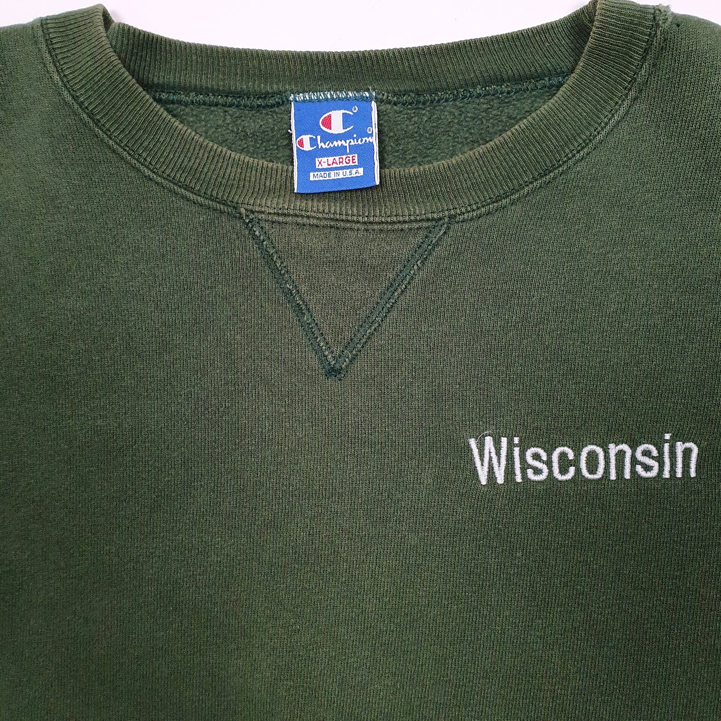 Mens Green Champion Vintage 1980s 90s Made In USA Crewneck Jumper