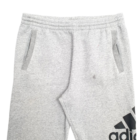 Mens Grey Adidas Spellout Stretch Fit Jogger Trousers