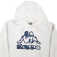 Mens White Kappa Spellout Hoodie Jumper