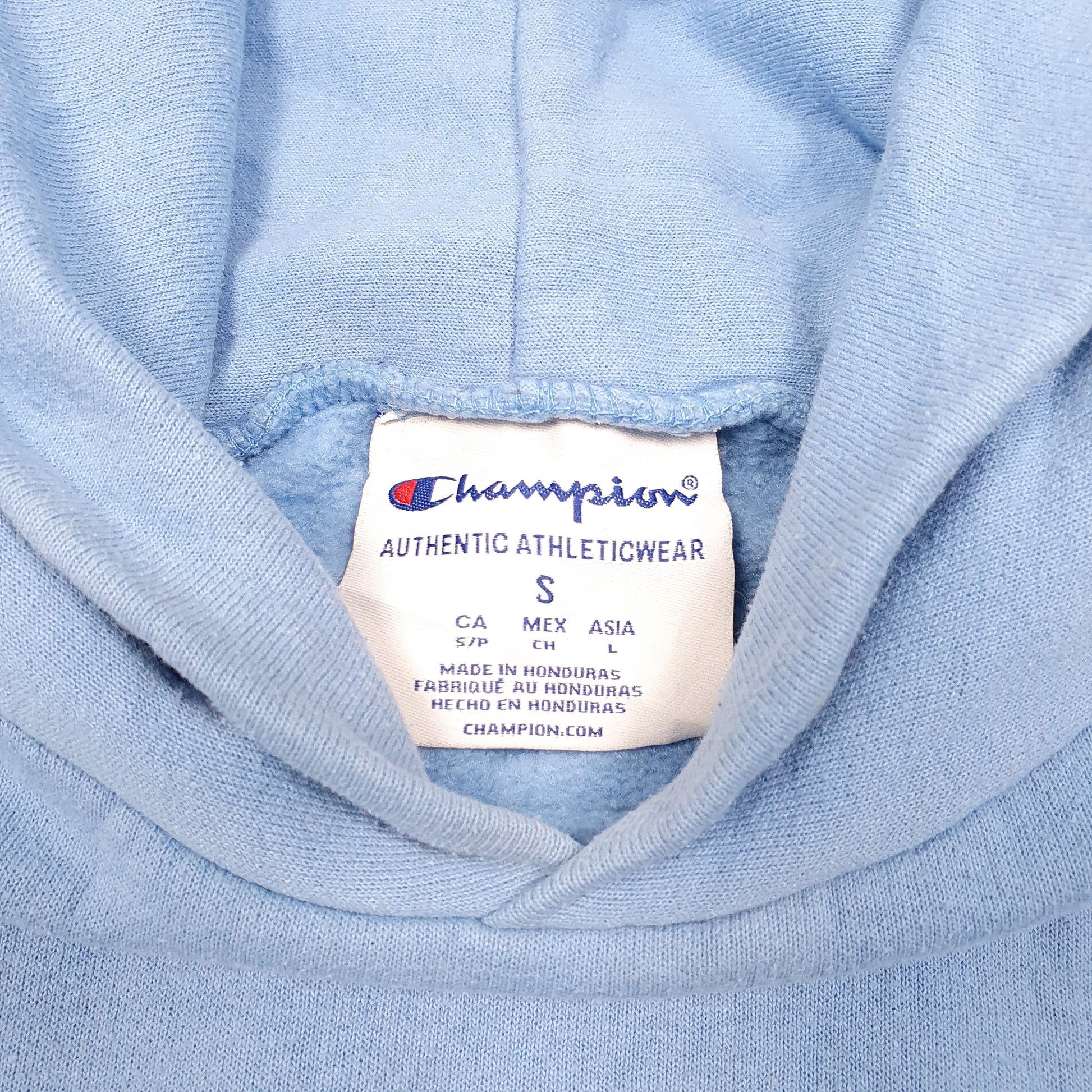 Mens Blue Champion Script Hoodie Jumper