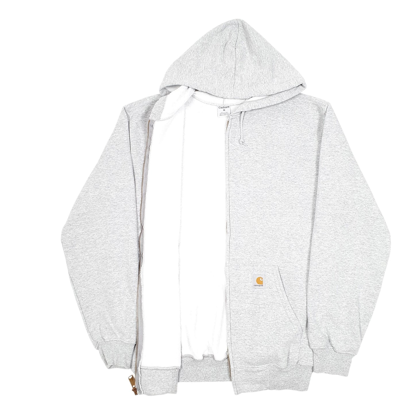 Mens Grey Carhartt Workwear Hoodie Full Zip Jumper