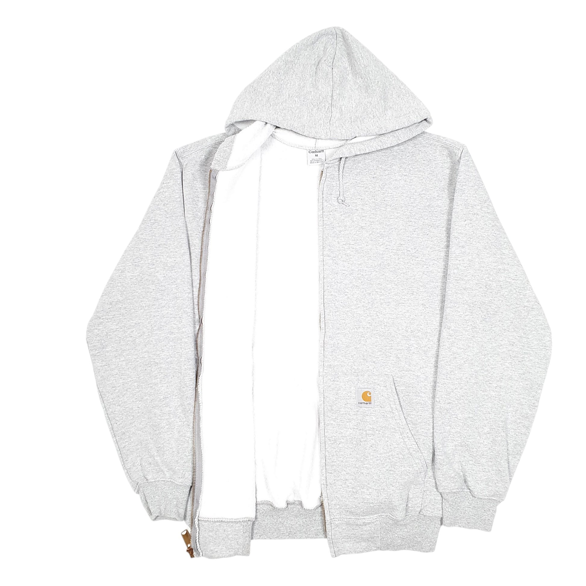 Mens Grey Carhartt Workwear Hoodie Full Zip Jumper