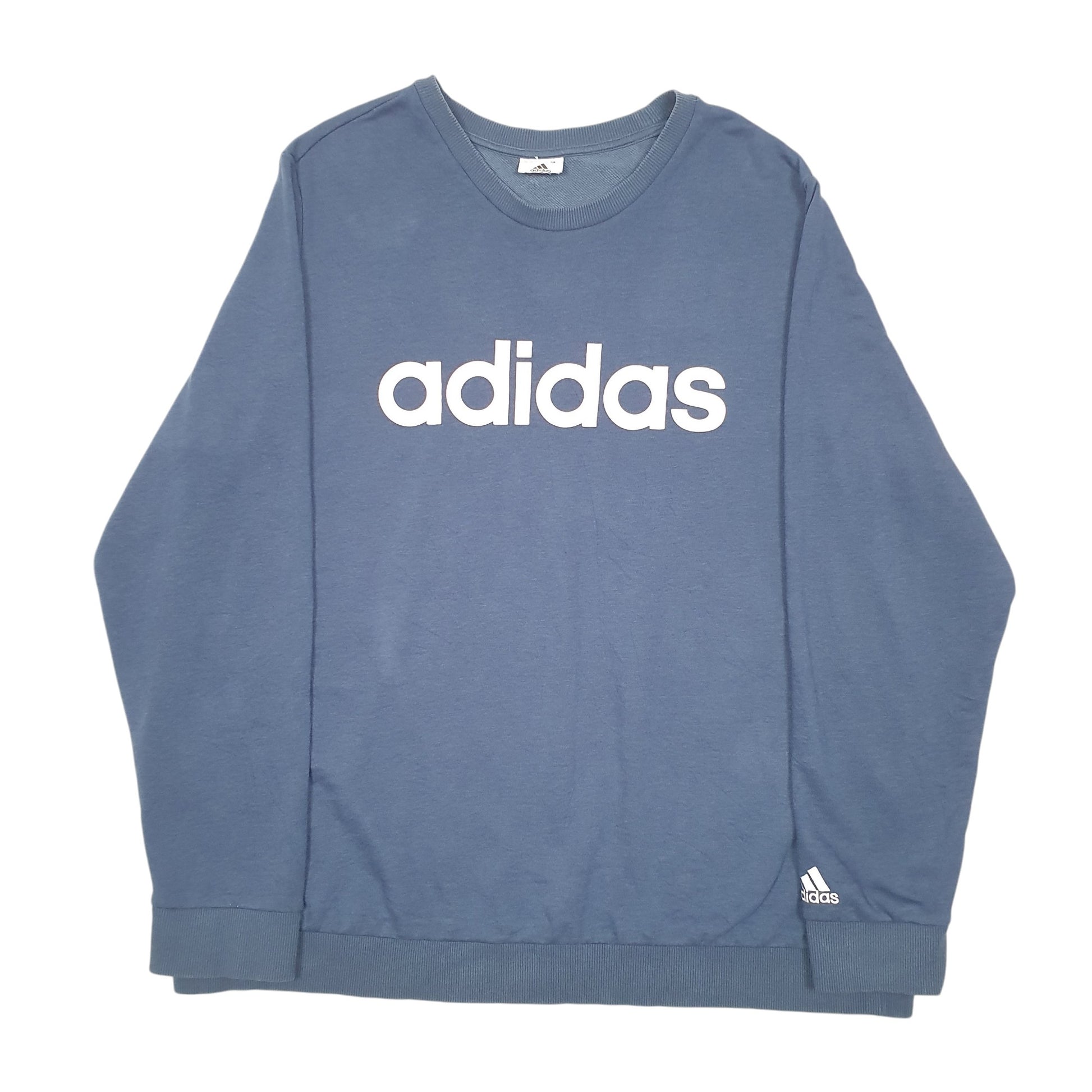 Womens Navy Adidas Spellout Crewneck Jumper