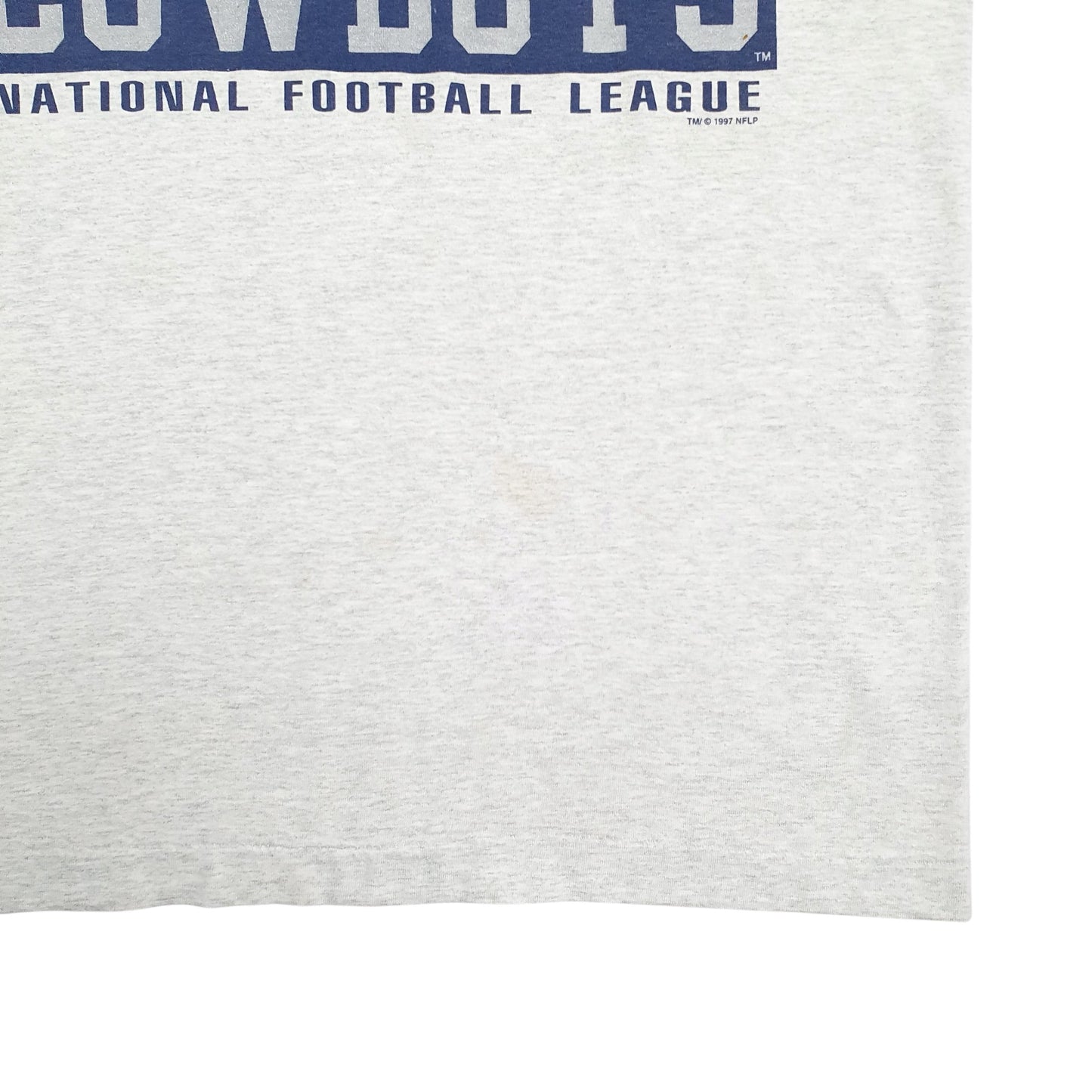 Mens Grey Fruit Of The Loom Single Stitch Vintage 90s Dallas Cowboys Short Sleeve T Shirt