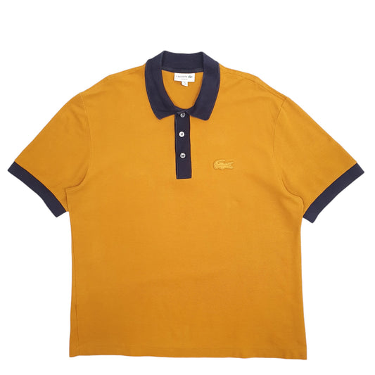 Mens Orange Lacoste Loose Fit Short Sleeve Polo Shirt