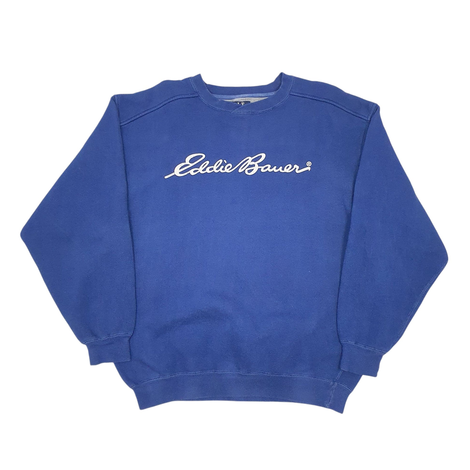 Mens Blue Eddie Bauer Vintage 90s Spellout Crewneck Jumper