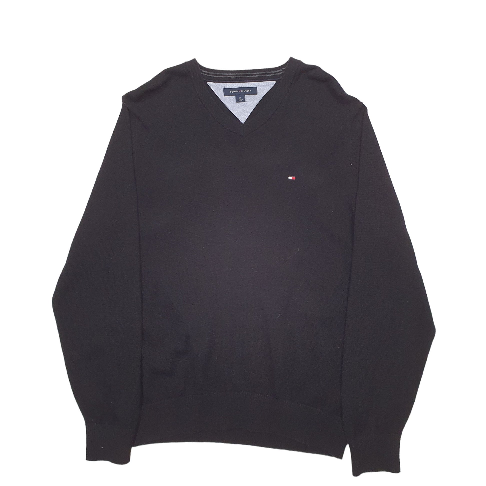 Mens Black Tommy Hilfiger Knit Crewneck Jumper