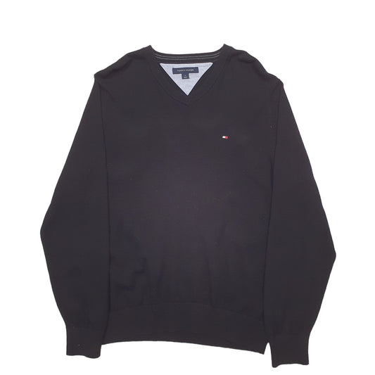 Mens Black Tommy Hilfiger Knit Crewneck Jumper