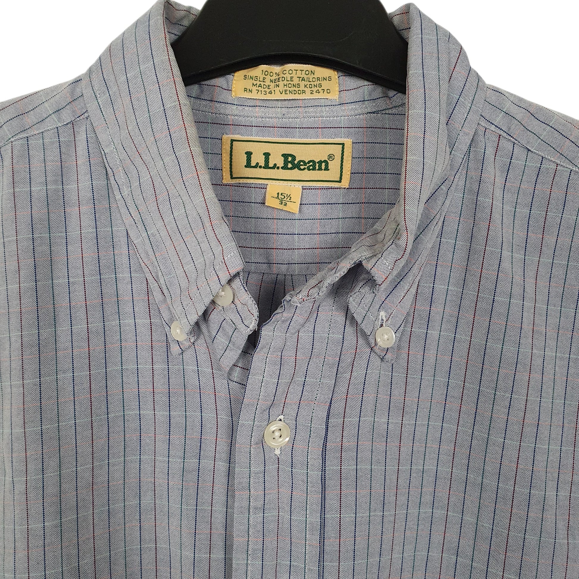 Mens Blue L.L.Bean Vintage 90s Long Sleeve Shirt