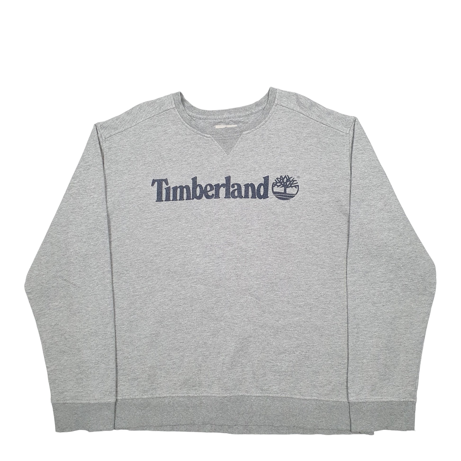 Mens Grey Timberland Spellout Crewneck Jumper