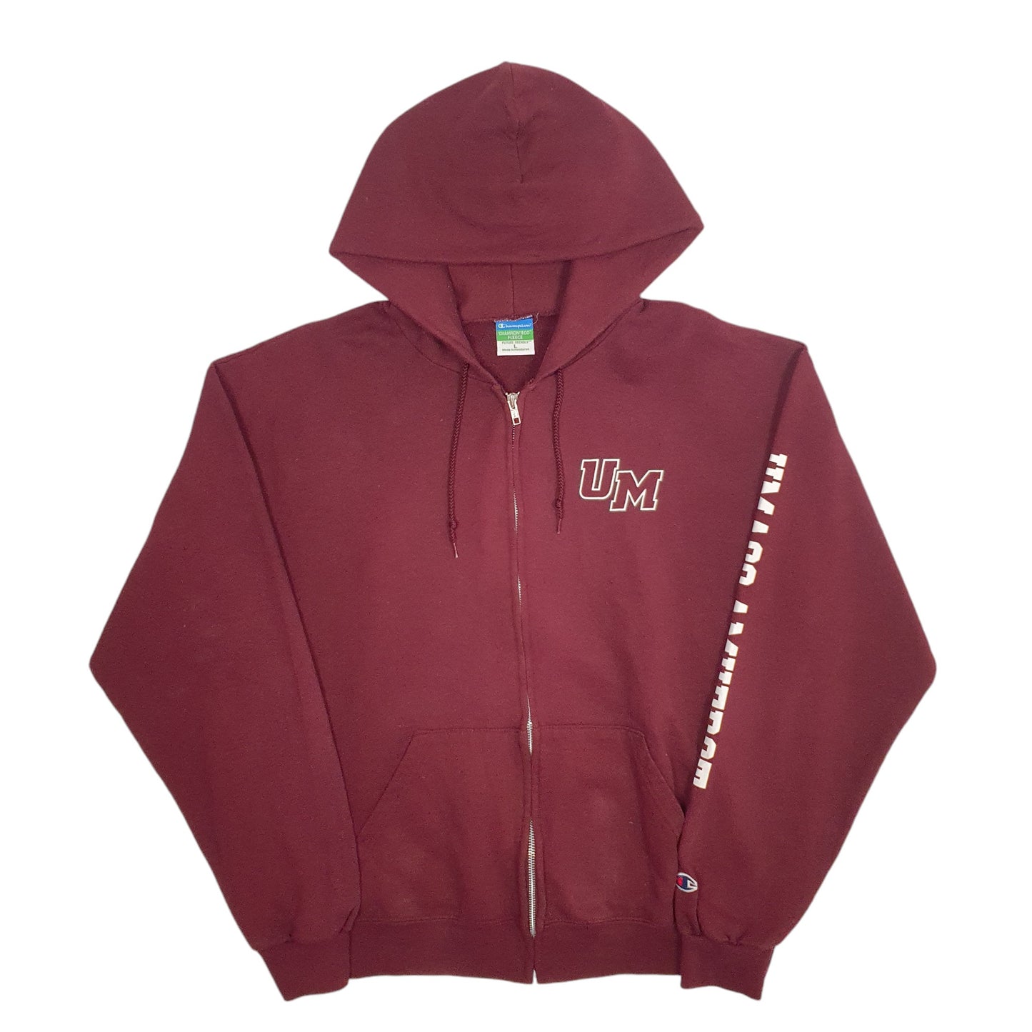 Mens Burgundy Champion Umass Amherst Full Zip Jumper