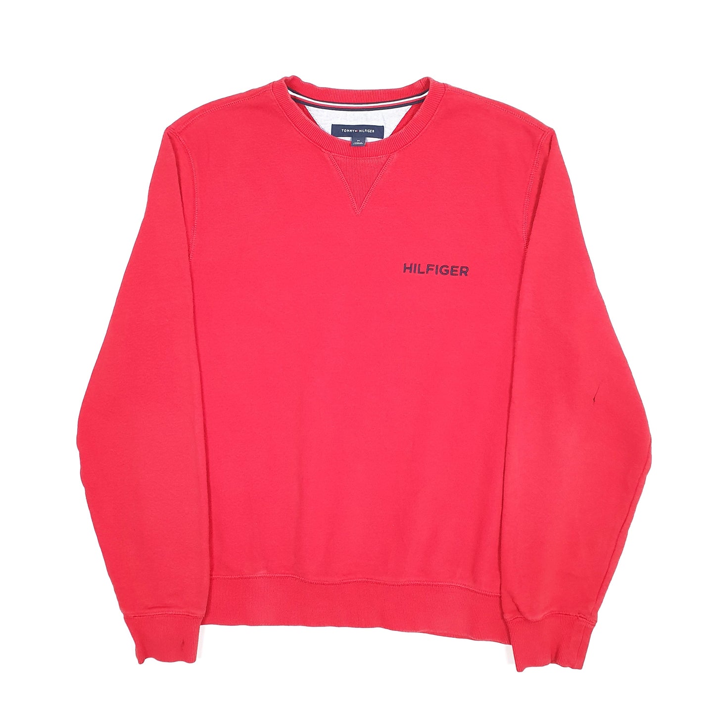 Mens Red Tommy Hilfiger Spellout Crewneck Jumper