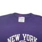Mens Purple Champion New York University Spellout Crewneck Jumper