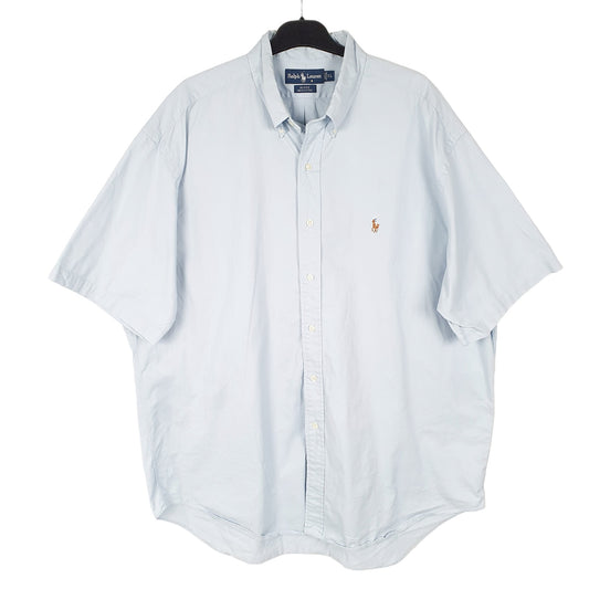 Mens Blue Ralph Lauren Oxford Short Sleeve Shirt