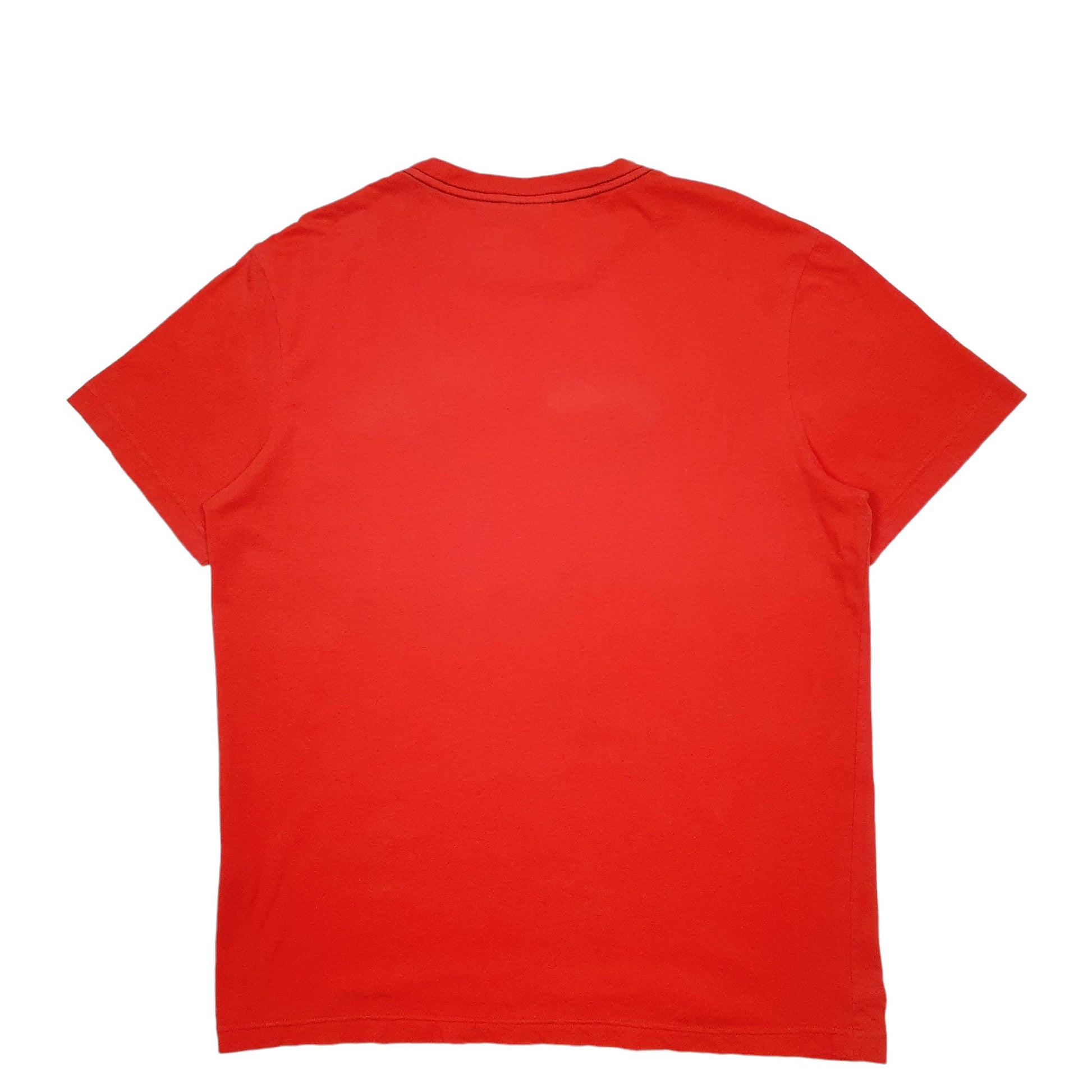 Mens Red Lacoste Spellout Short Sleeve T Shirt