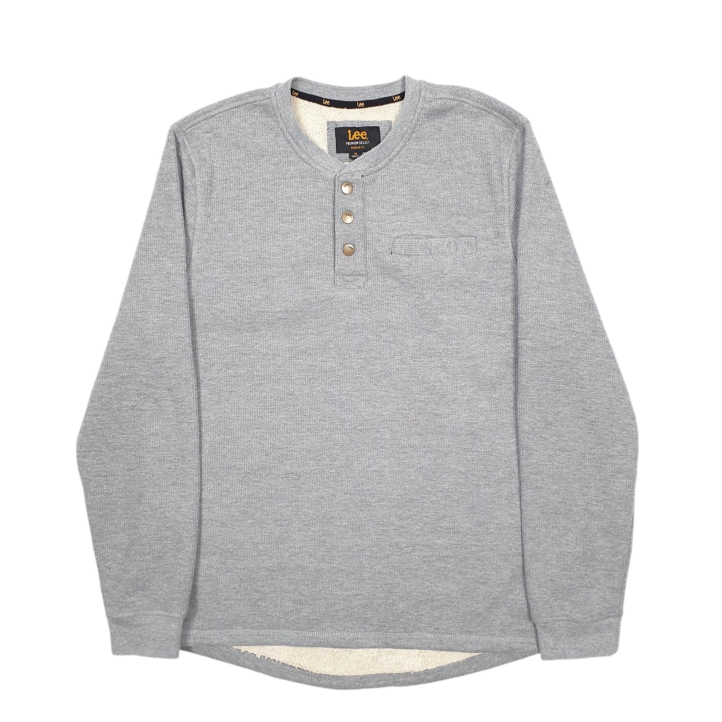 Mens Grey Lee Lined Crewneck Jumper