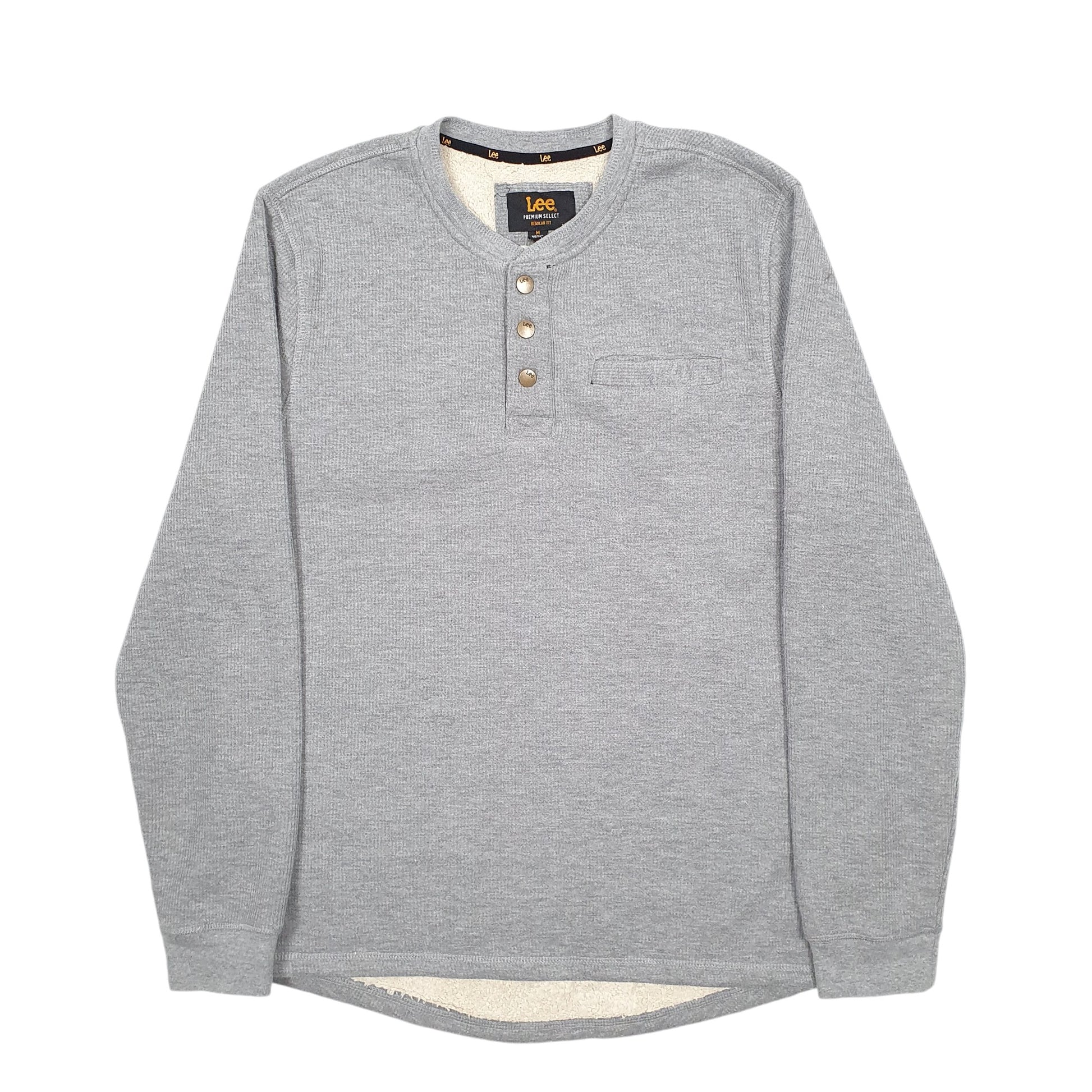 Mens Grey Lee Lined Crewneck Jumper