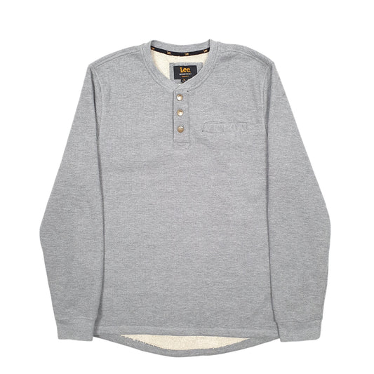 Mens Grey Lee Lined Crewneck Jumper