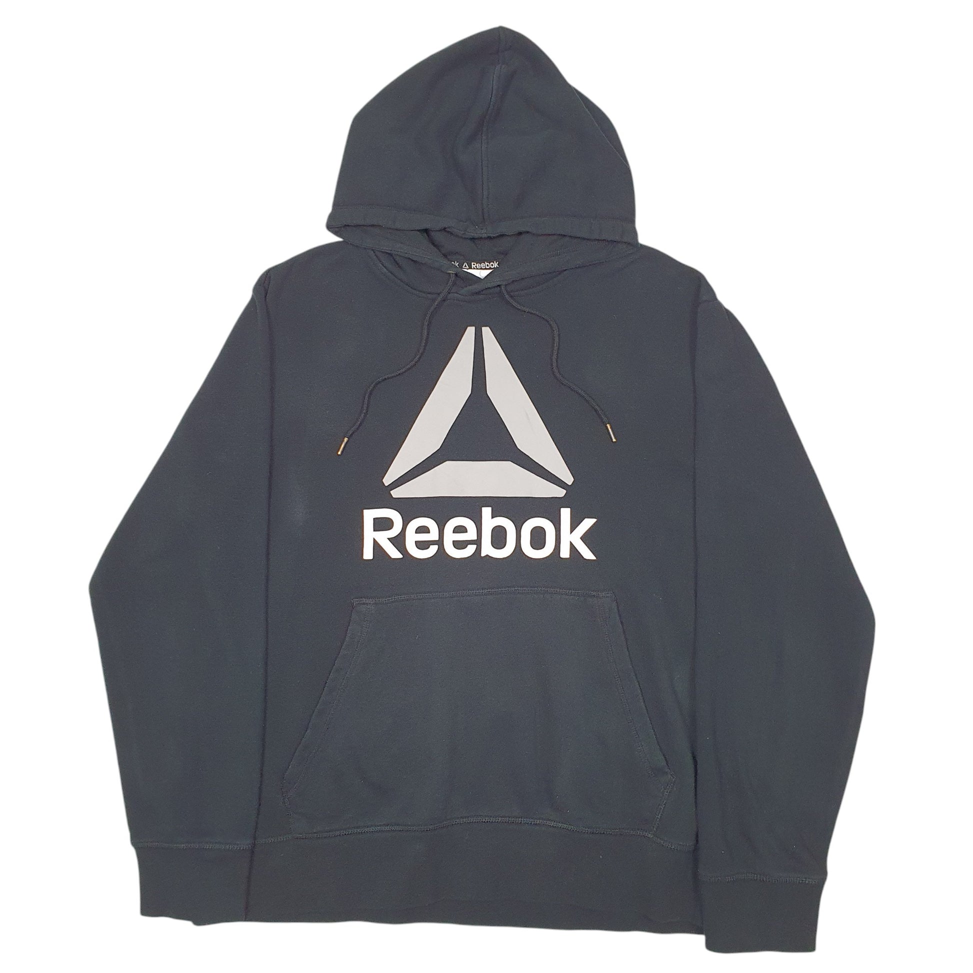 Mens Black Reebok Spellout Hoodie Jumper