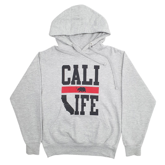 Mens Grey Unbranded Cali Life Spellout Hoodie Jumper