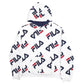 Mens White Fila Spellout Hoodie Jumper
