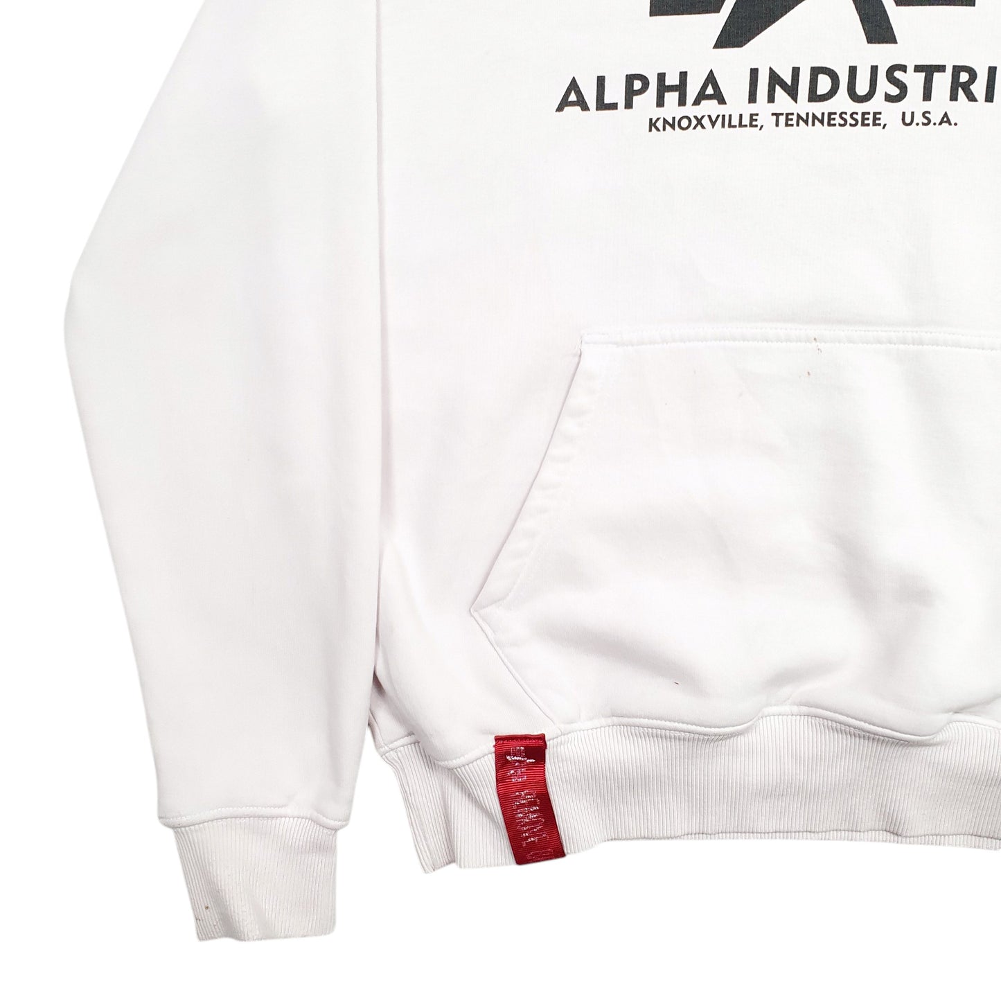 Womens White Alpha Industries Spellout Hoodie Jumper