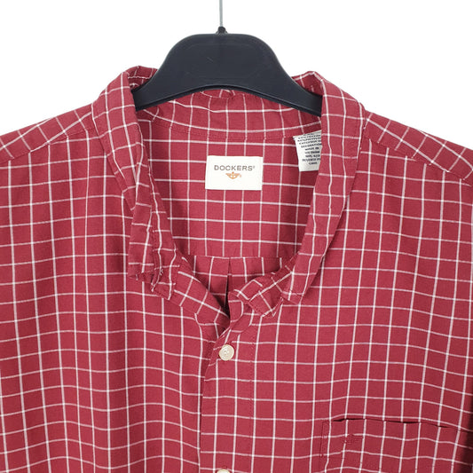 Mens Red Dockers  Long Sleeve Shirt
