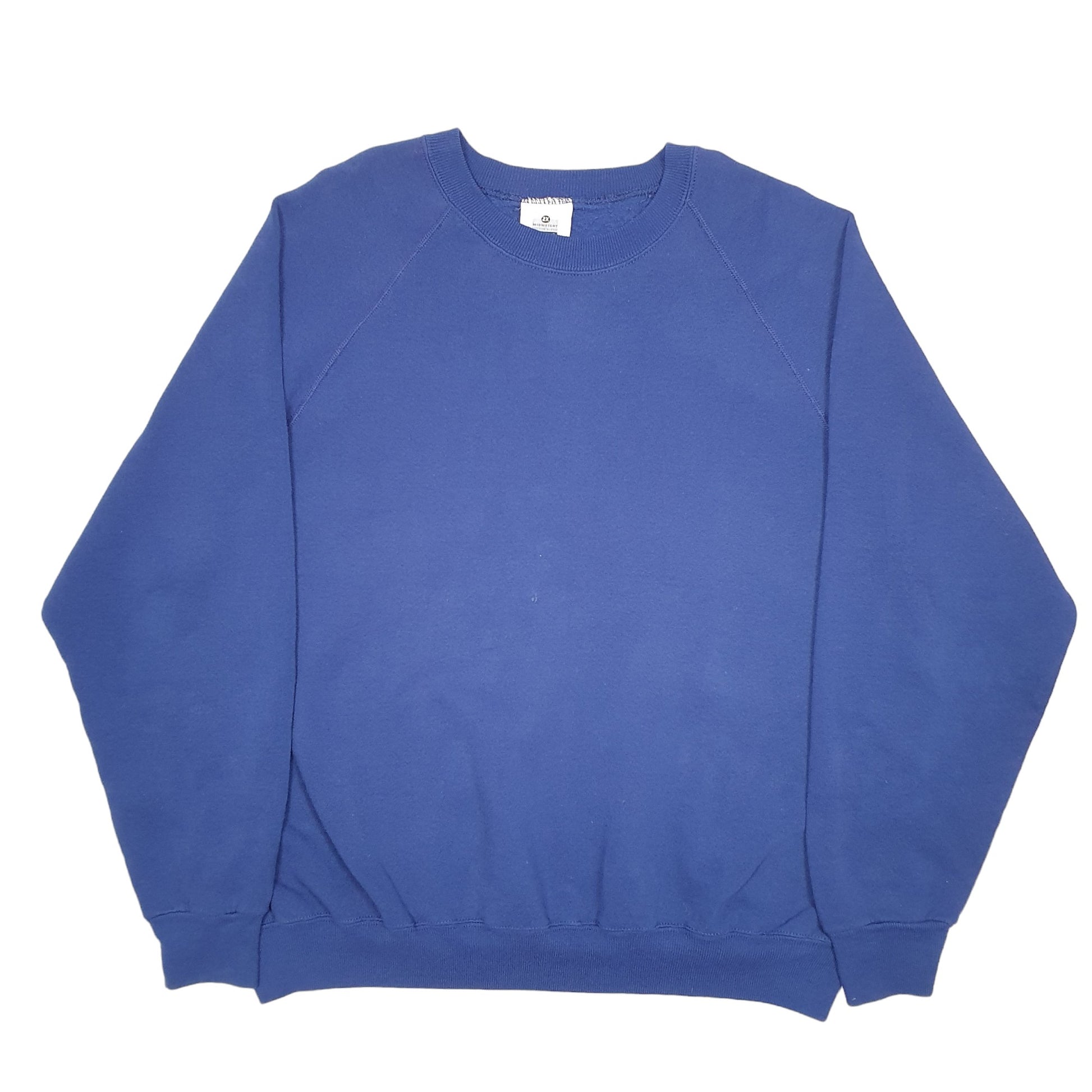 Mens Navy Lee Raglan Vintage Midweight Made In USA Crewneck Jumper