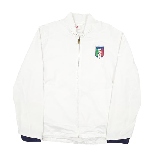 Mens White Puma Italian Football Full Zip Coat