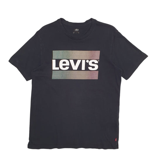 Mens Black Levis Spellout Short Sleeve T Shirt