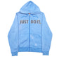 Mens Blue Nike Hoodie Just Do it Spellout Full Zip Jumper