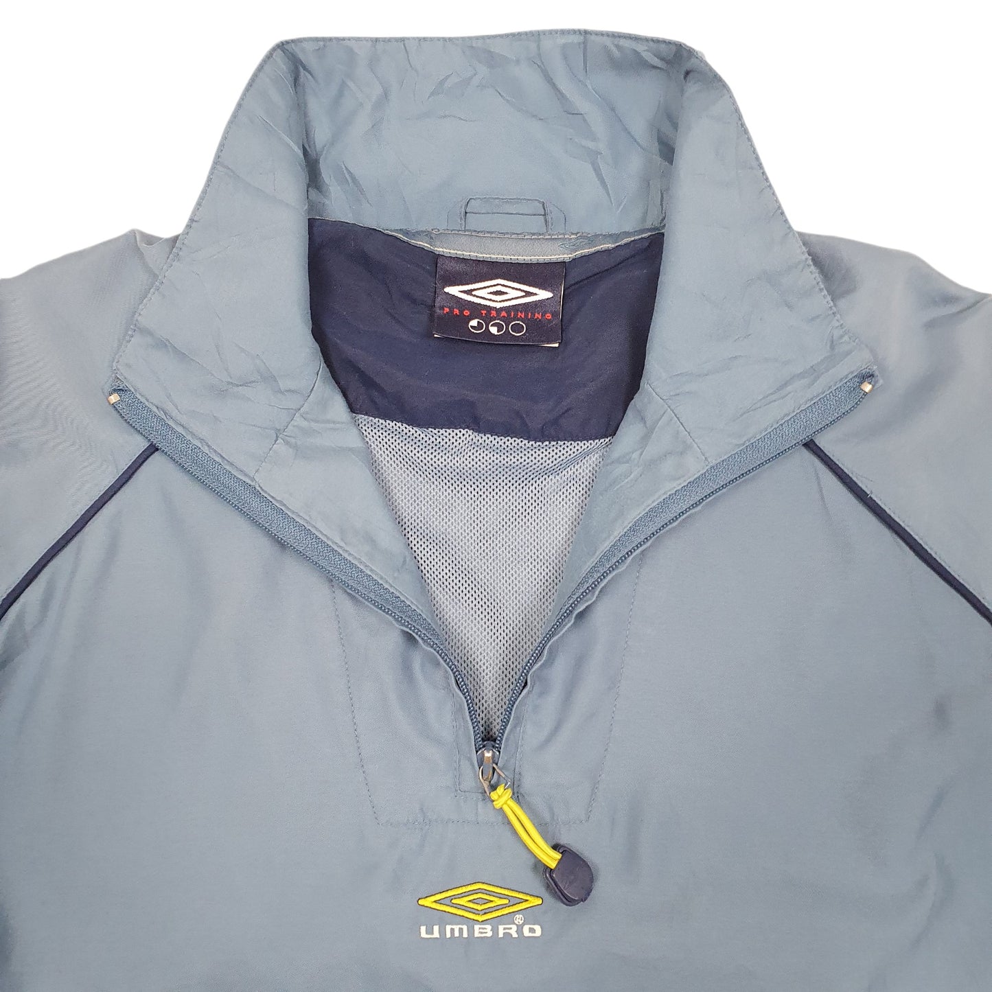 Mens Blue Umbro Training Smock Lightweight Pop Over Hoodie Coat