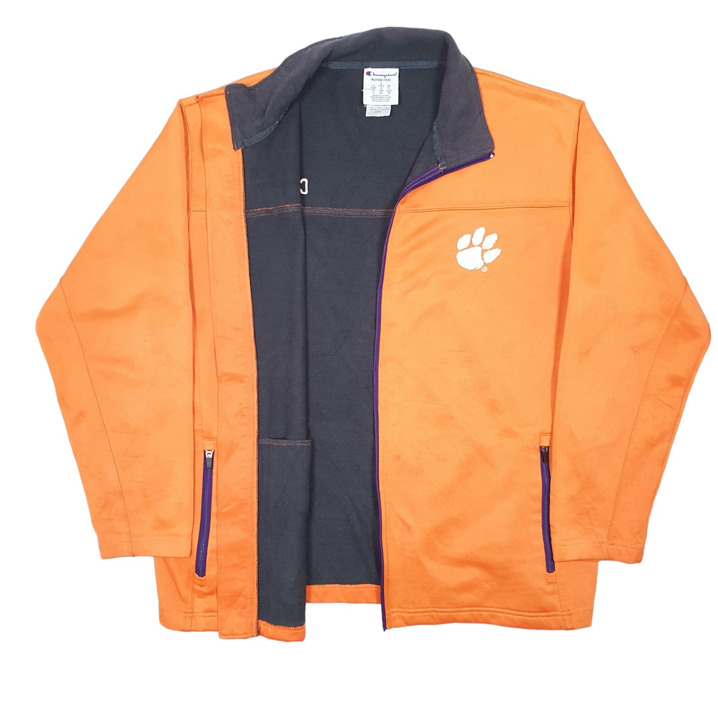 Mens Orange Champion Clemson Tigers American Football Active Track Full Zip Jumper