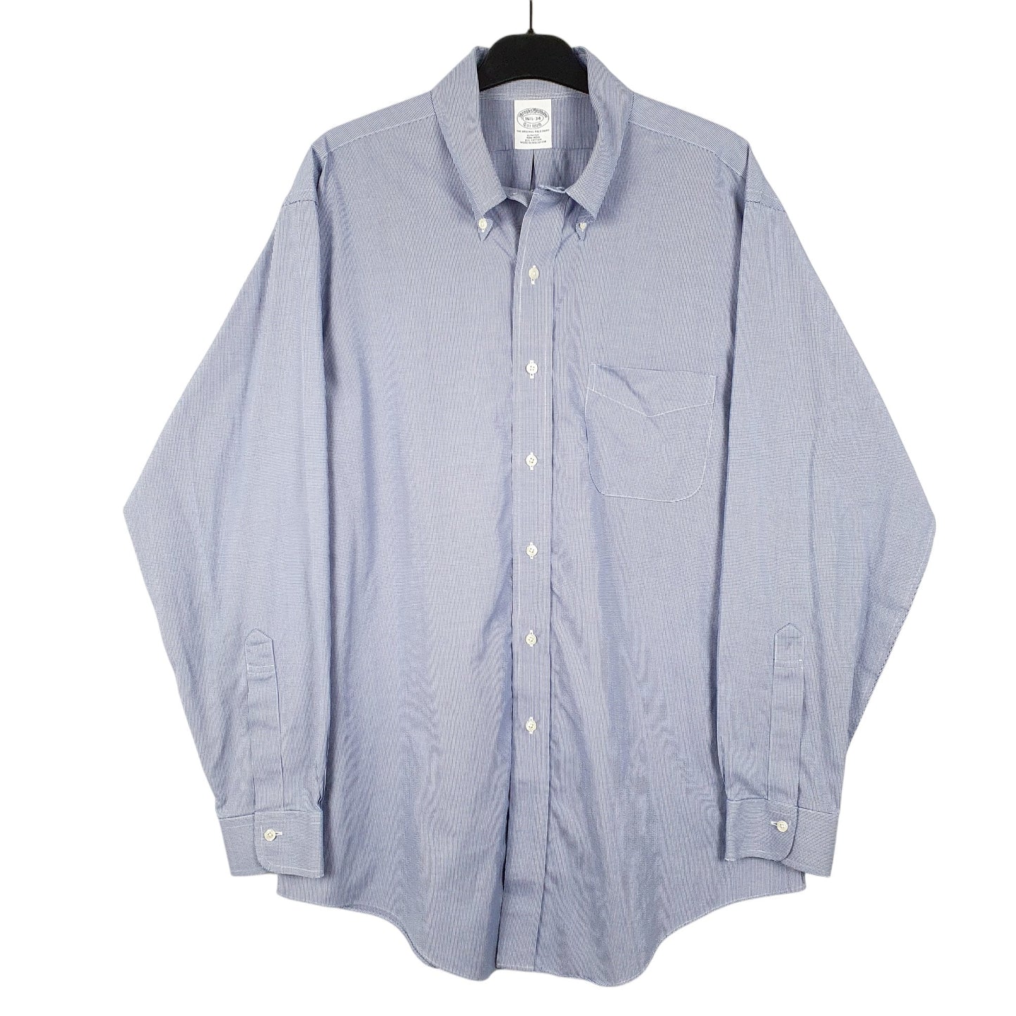 Mens Blue Brooks Brothers Houndstooth Long Sleeve Shirt