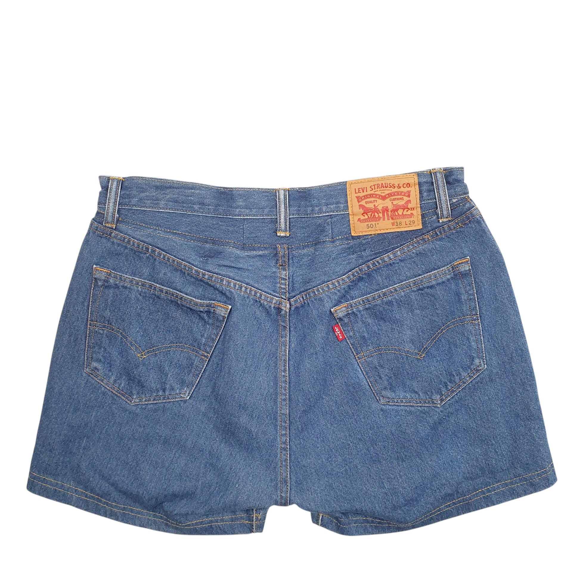 Womens Blue Levis 501 Reworked Jorts Denim Shorts