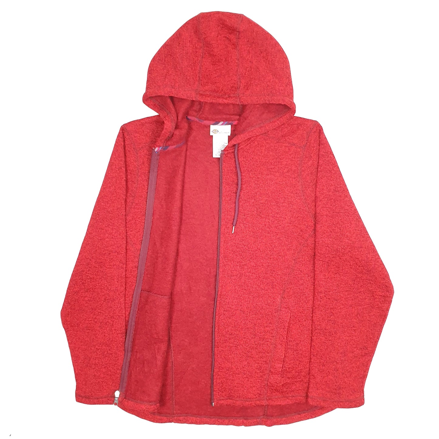 Womens Red Dickies Workwear Hoodie Full Zip Jumper