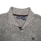 Mens Grey Ralph Lauren Button Up Quarter Zip Jumper